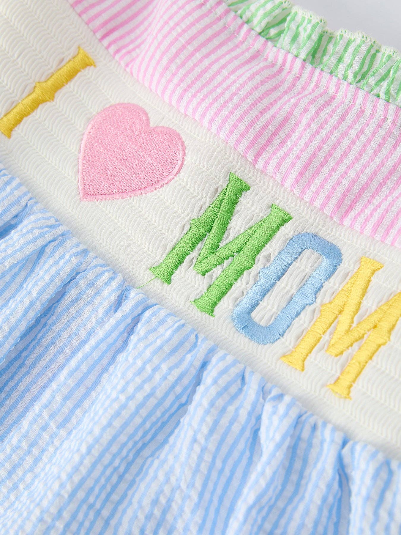 “I ❤ MOM” Smocked Girls Dress
