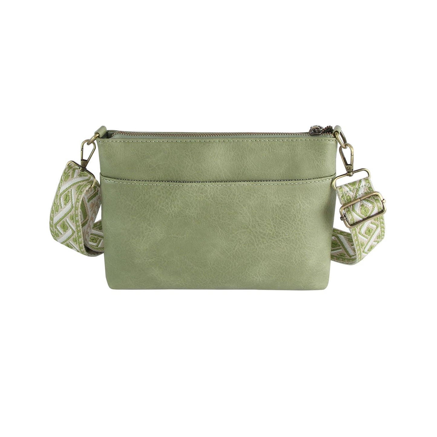 Boxy Rectangular Guitar Strap Crossbody Bag: Brown