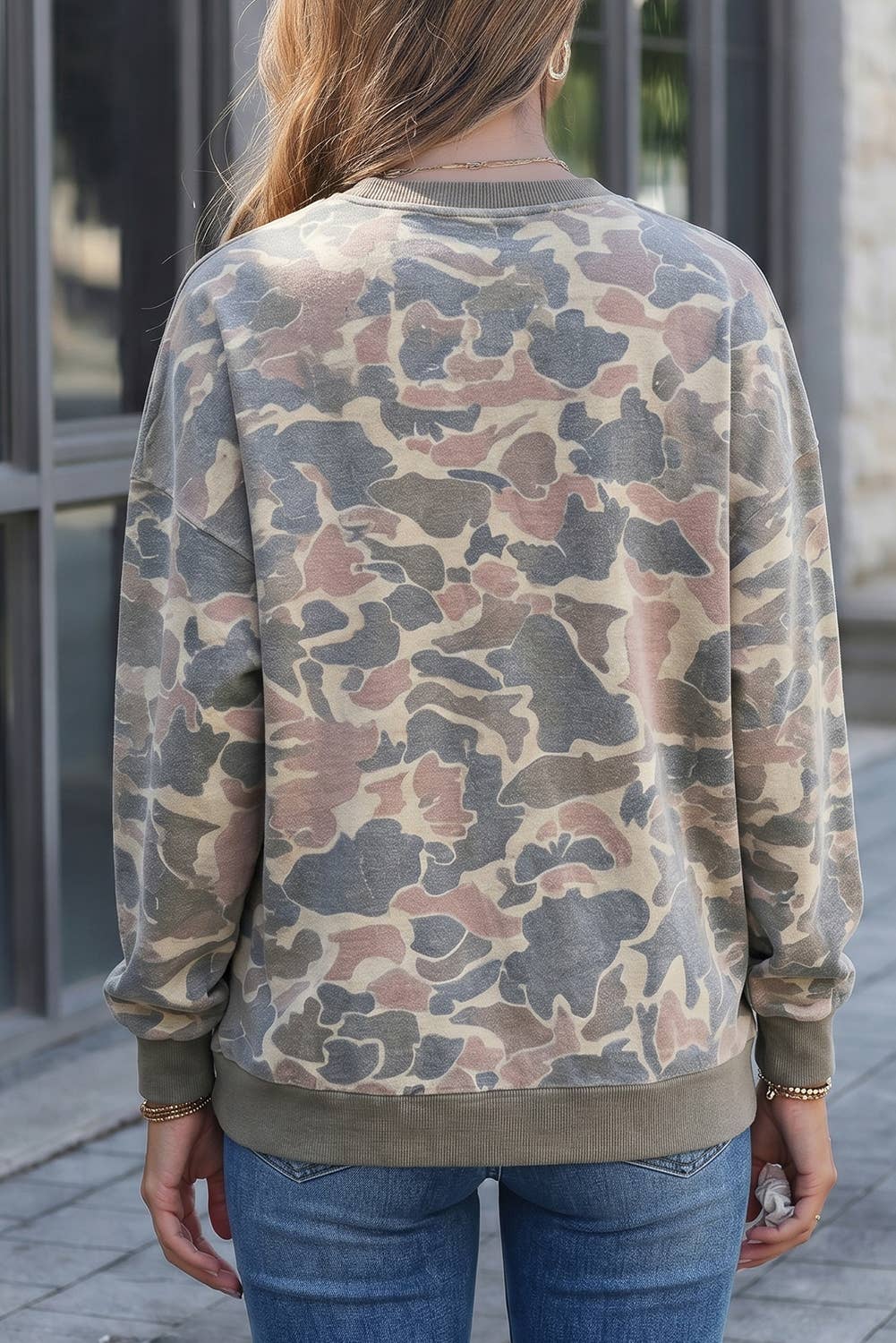 Retro Camouflage Print Womens Casual T Shirt S-4X
