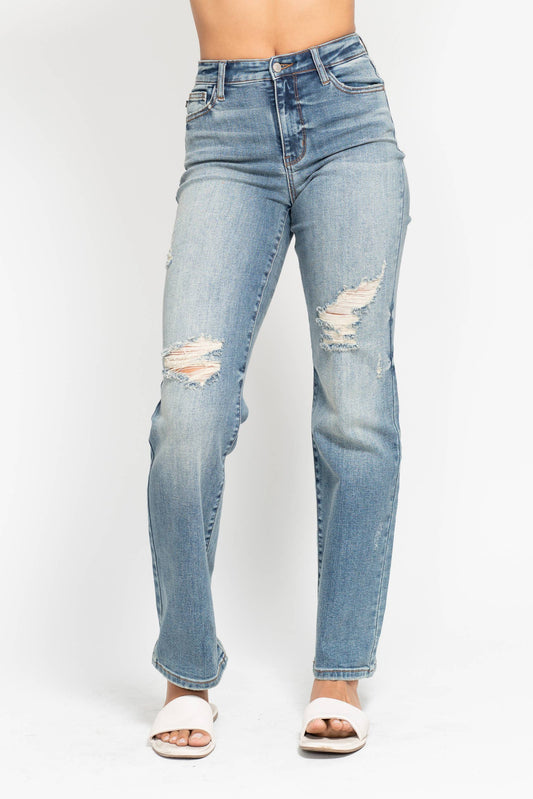 High Waisted Dad Straight Jean: MD / 5(27)