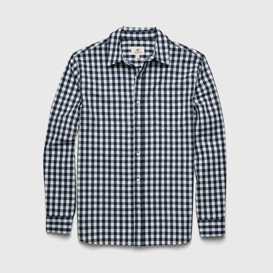 S Brian Check Shirt - Navy Blazer: Navy Blazer