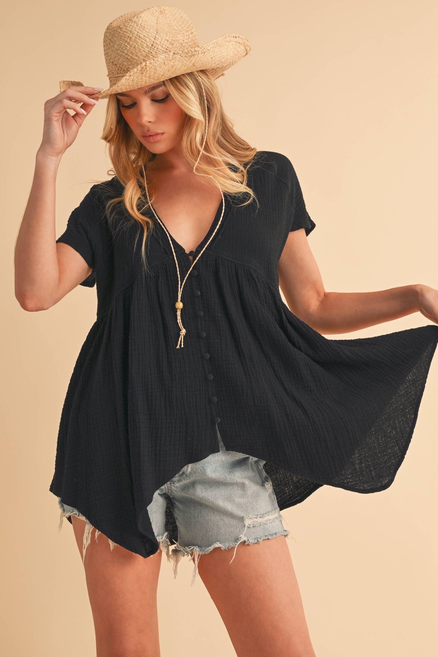 Small - 8275DD Florise Button Down Blouse 3: Oat / Contemporary / S