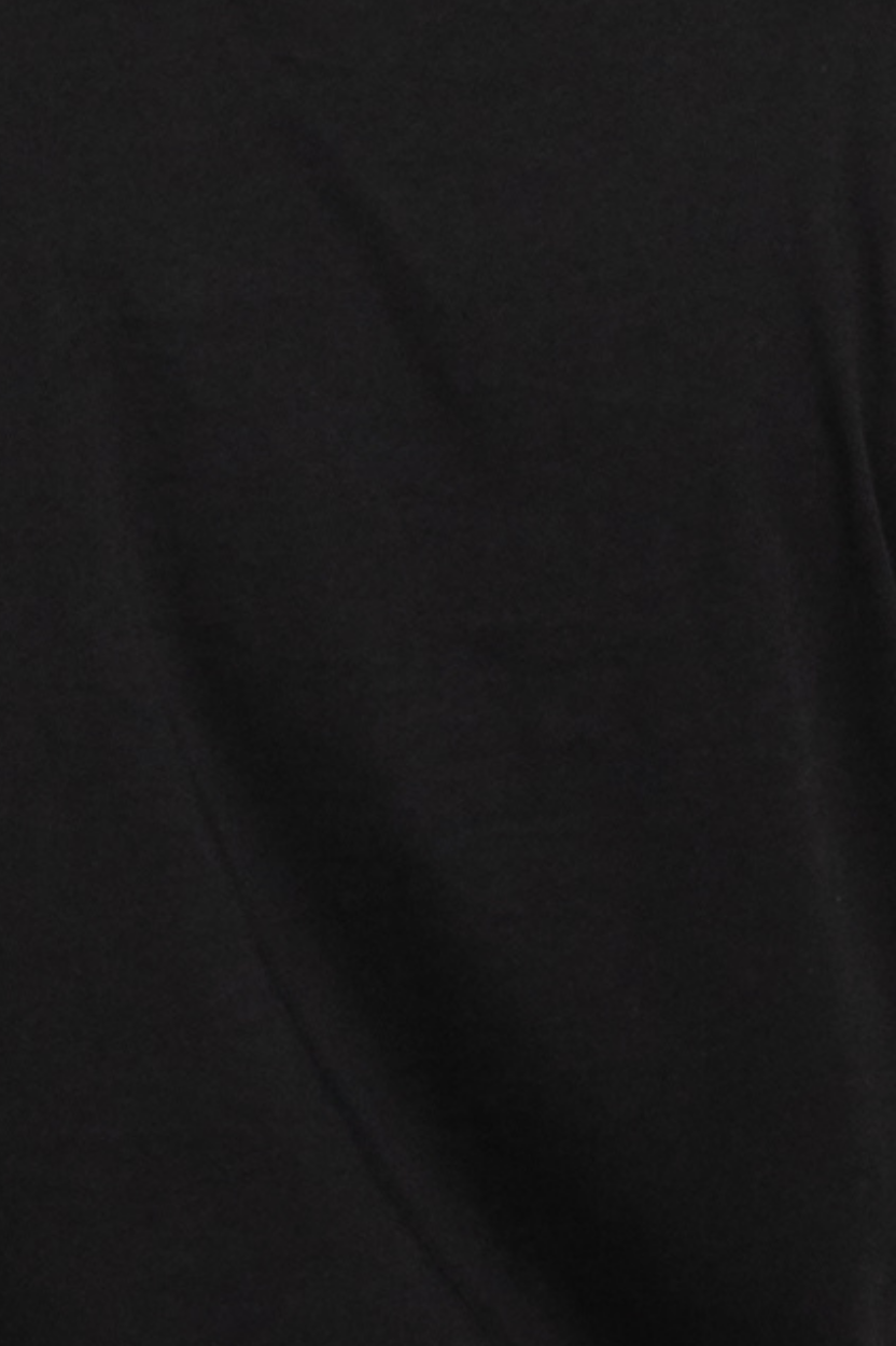 COTTON SHIRRED CROP TOP: Black / X-LARGE