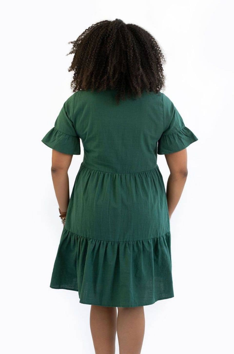 Bell Sleeve- Green: S (4/6): Nursing Dress With Pockets