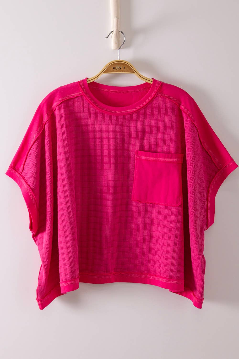 Dolman Sleeve Textured Knit Casual Top