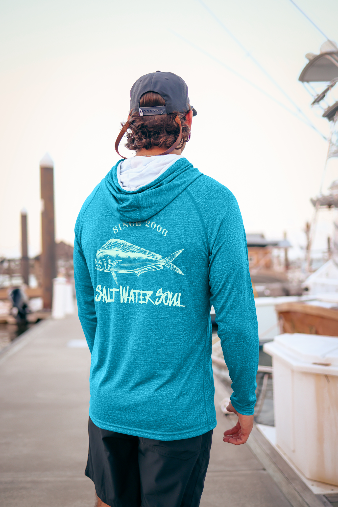 M - Teal - Tarpon Classic Performance Hoodie