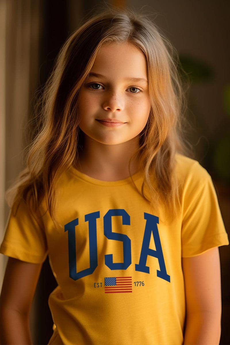 USA Est 1776 Kids Graphic T Shirts