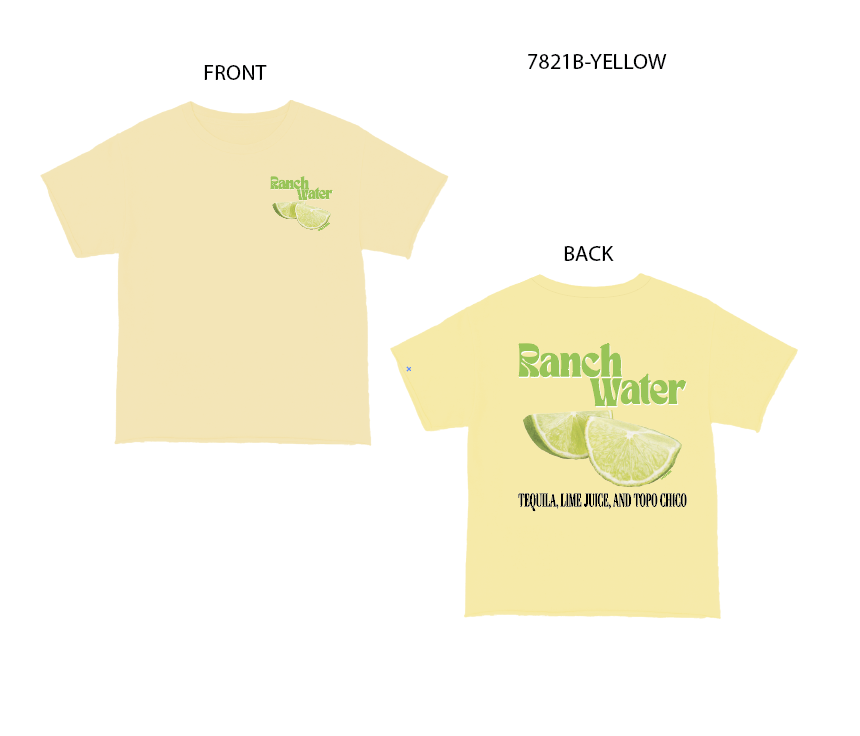 Ranch Water on Yellow Relaxed Fit Tee