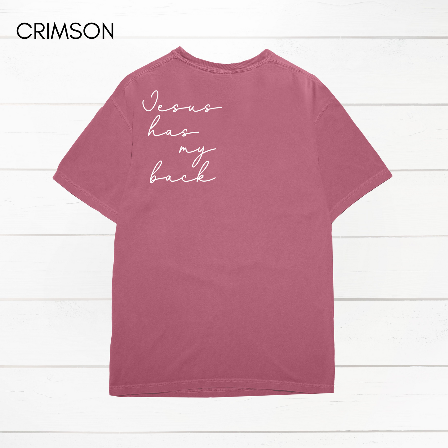 Jesus Has My Back Comfort Colors Heavyweight T-Shirt: Blossom / 2XL