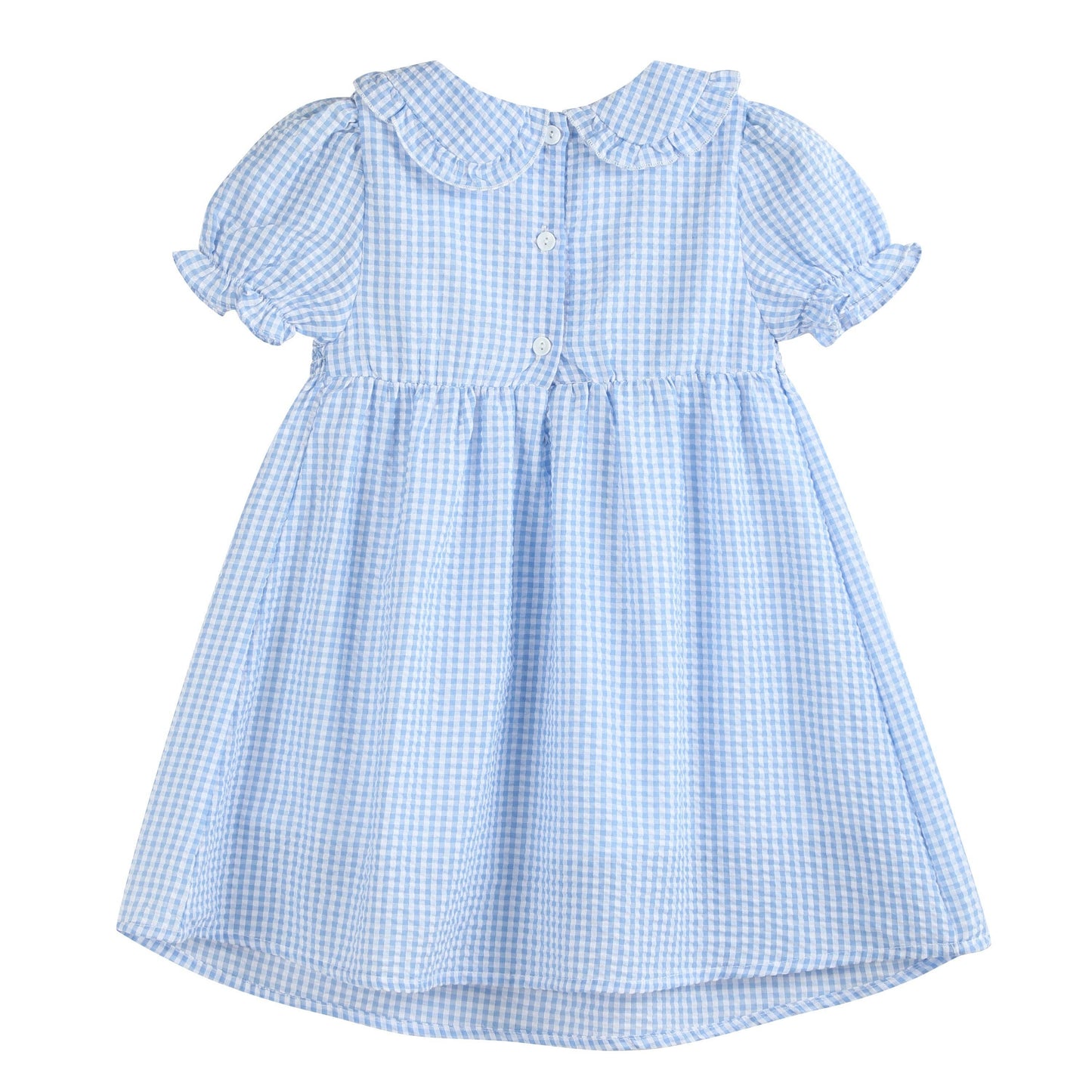 (18-24m) Light Blue Gingham Smocked Dress: 18-24M
