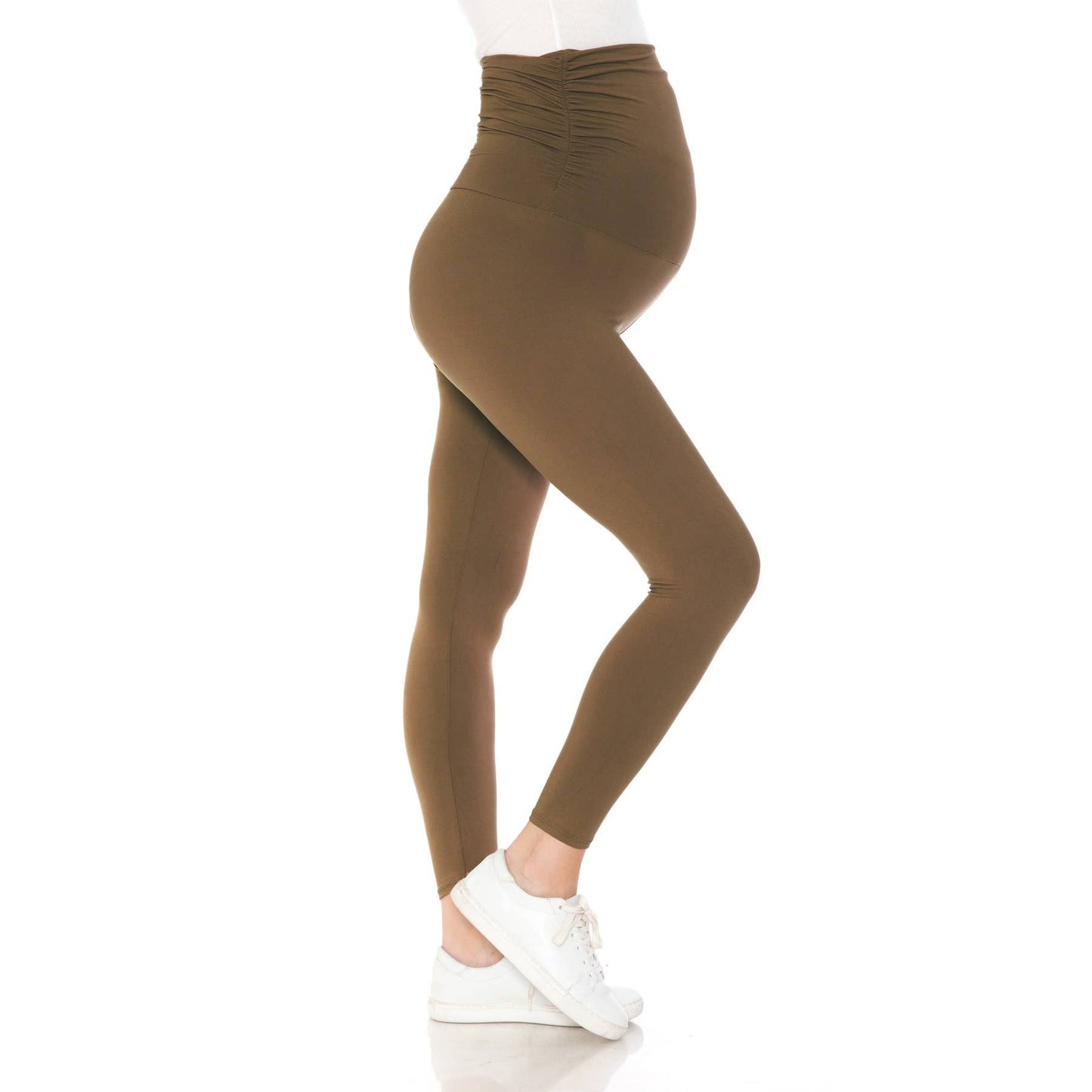 Buttery Soft Full Length Solid Maternity Leggings: Black / XL