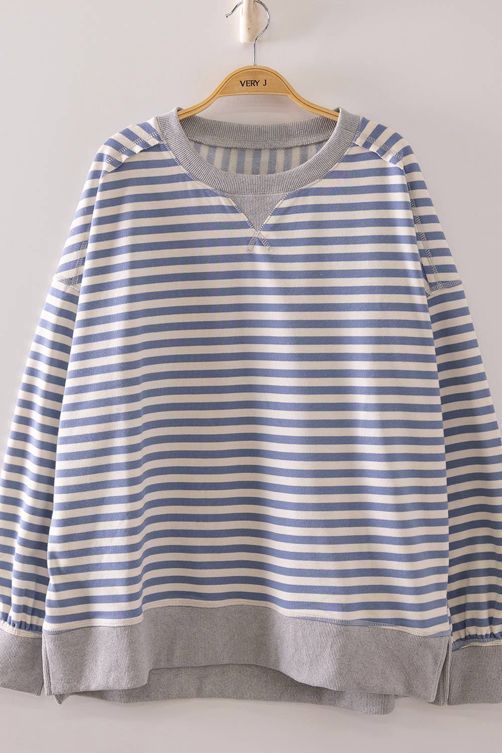 Stripe Comfy Casual Oversized Knit Top