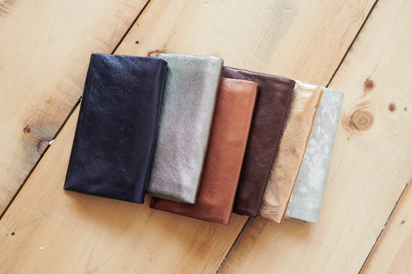 Eloise Handcrafted Leather Wallet: Denim