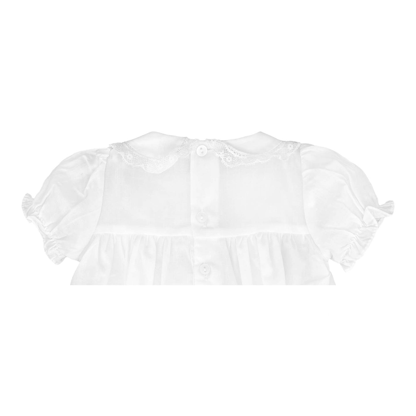 Fully Smocked Dress with Lace: Pink / Newborn