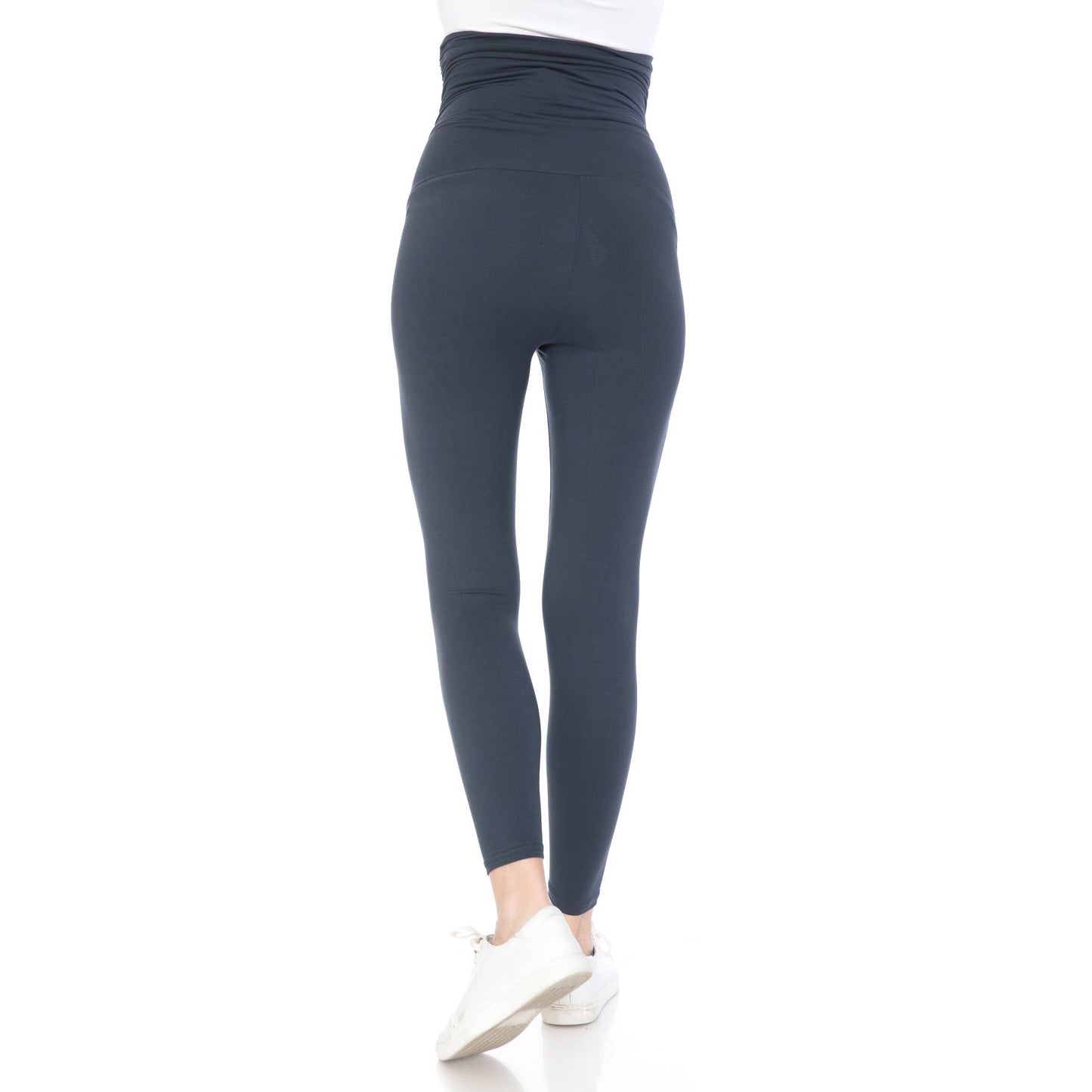 Buttery Soft Full Length Solid Maternity Leggings: Navy / M