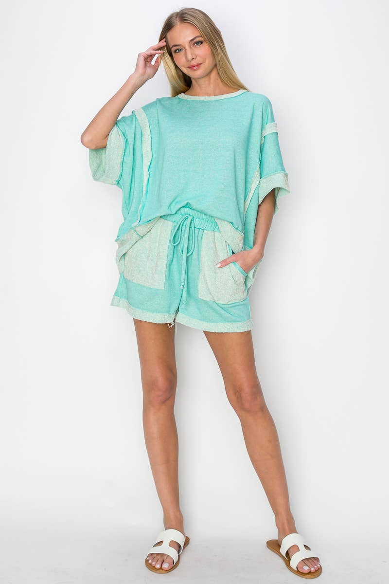 Oversize Reverse Contrast Banded Top