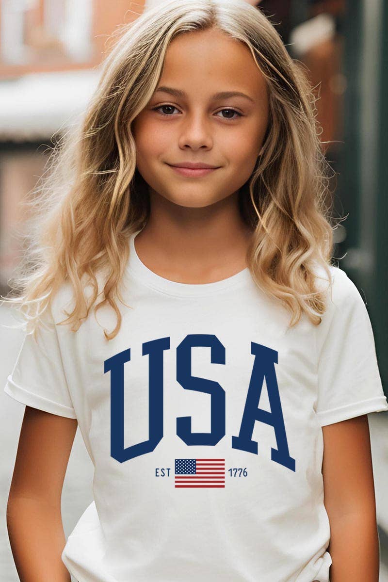 USA Est 1776 Kids Graphic T Shirts
