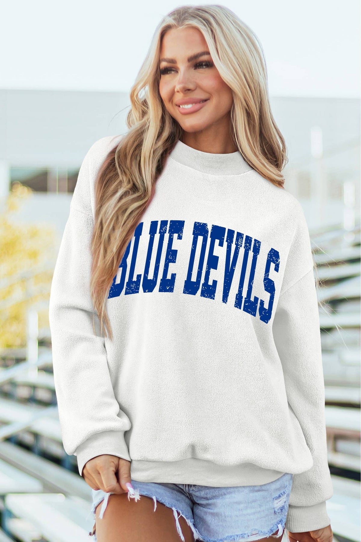 Duke Blue Devils Reversible Printed Mock Neck Sweatshirt