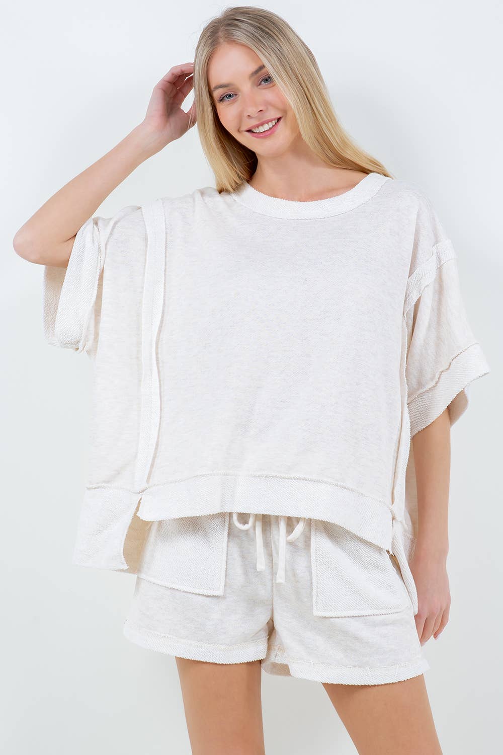 Oversize Reverse Contrast Banded Top