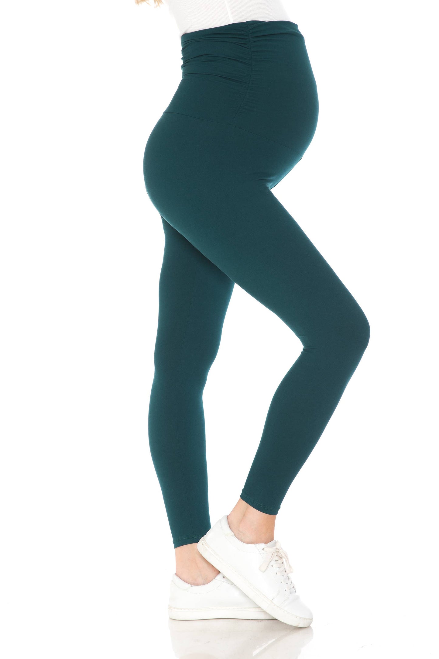 Buttery Soft Full Length Solid Maternity Leggings: Black / XL