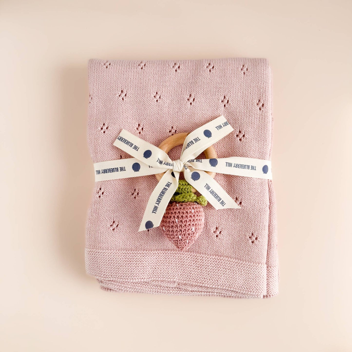 Heirloom Pique Blanket Blush Organic Cotton Baby Gift: Blush