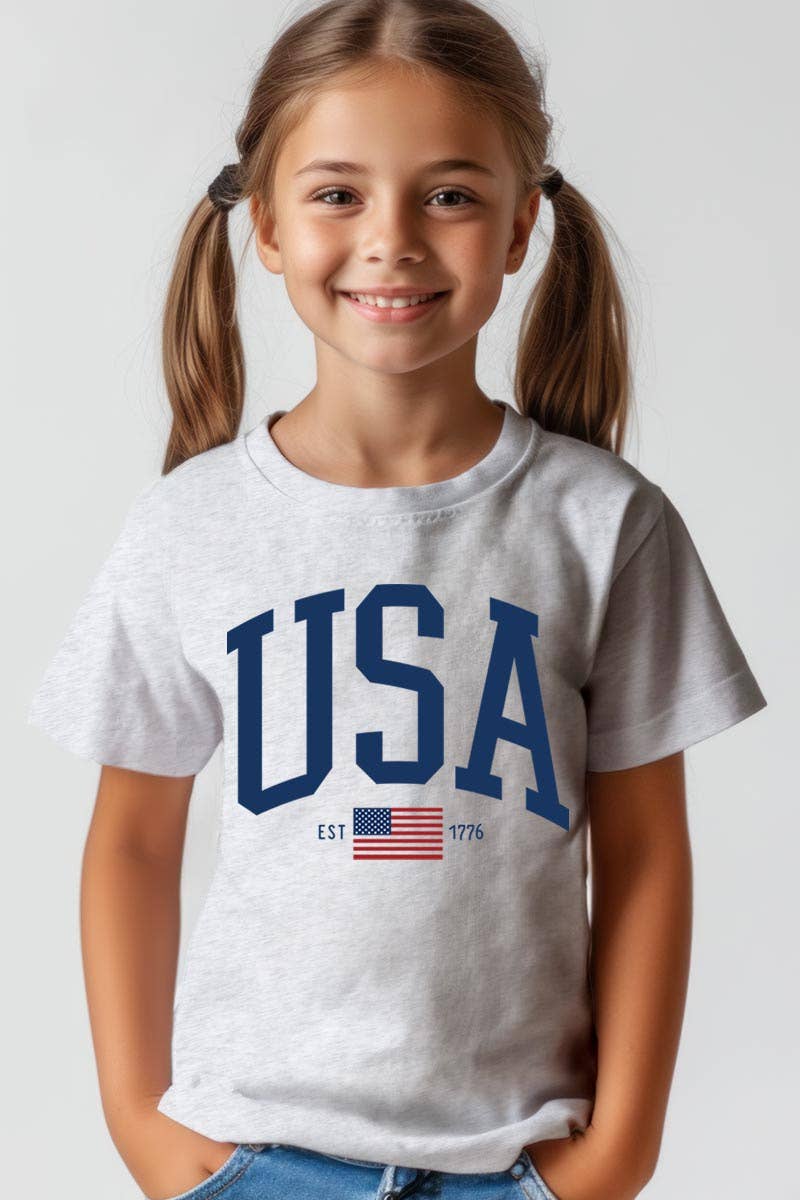USA Est 1776 Kids Graphic T Shirts