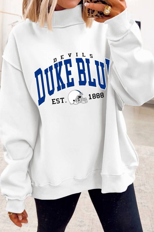 Duke Blue Devils Reversible Printed Mock Neck Sweatshirt