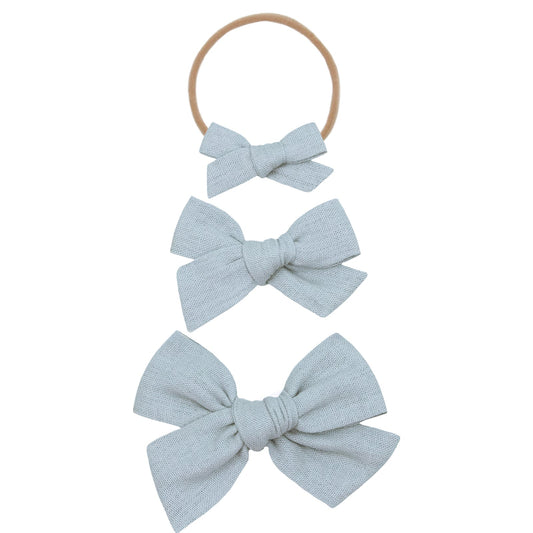 Linen Bow - Dove Headband - Small