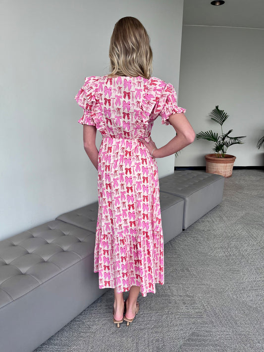 Large - CC Pink Bow Maxi Dress