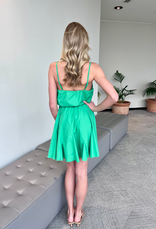 Small - CC Green Dress w/ Braided Belt