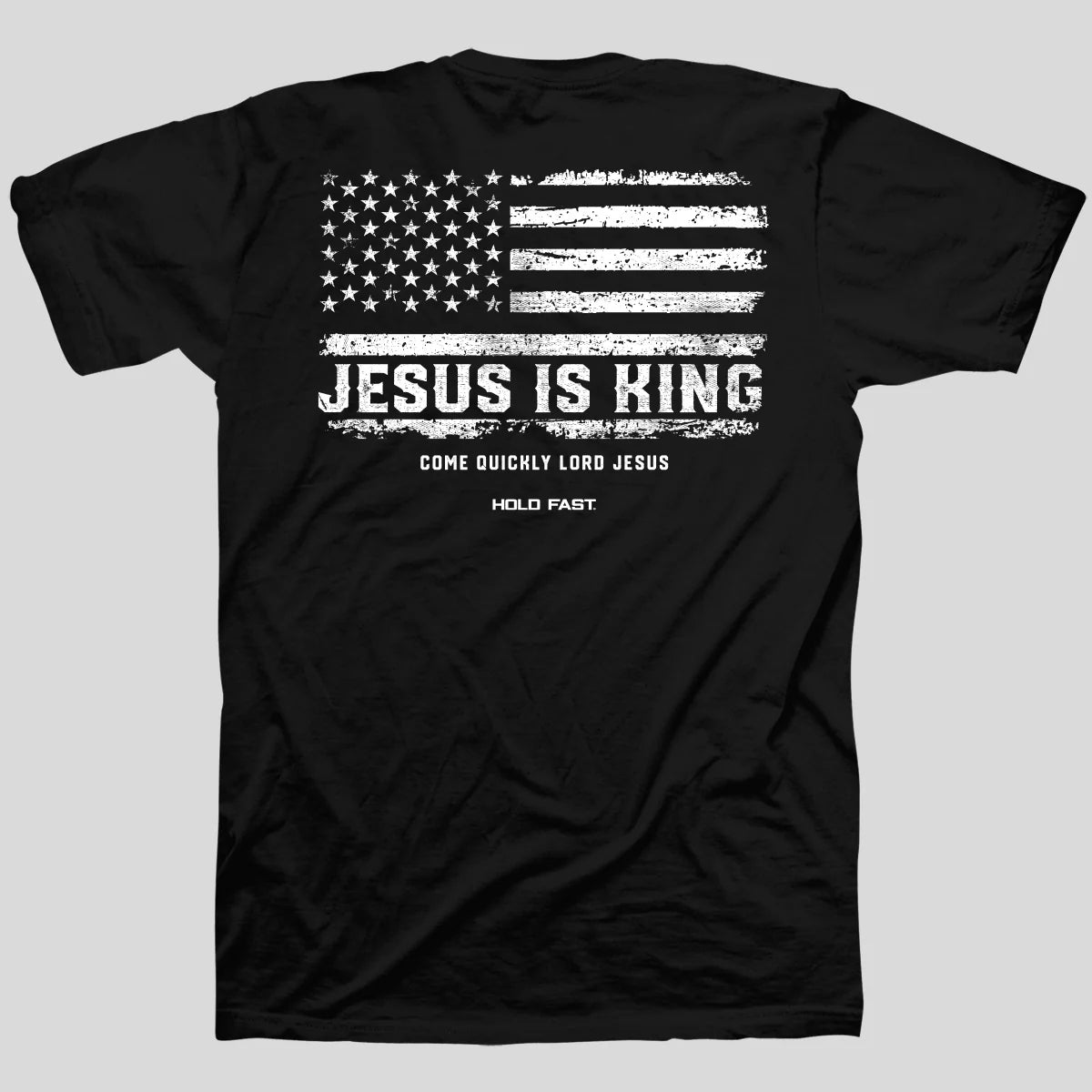 Mens T-Shirt Jesus Is King Flag