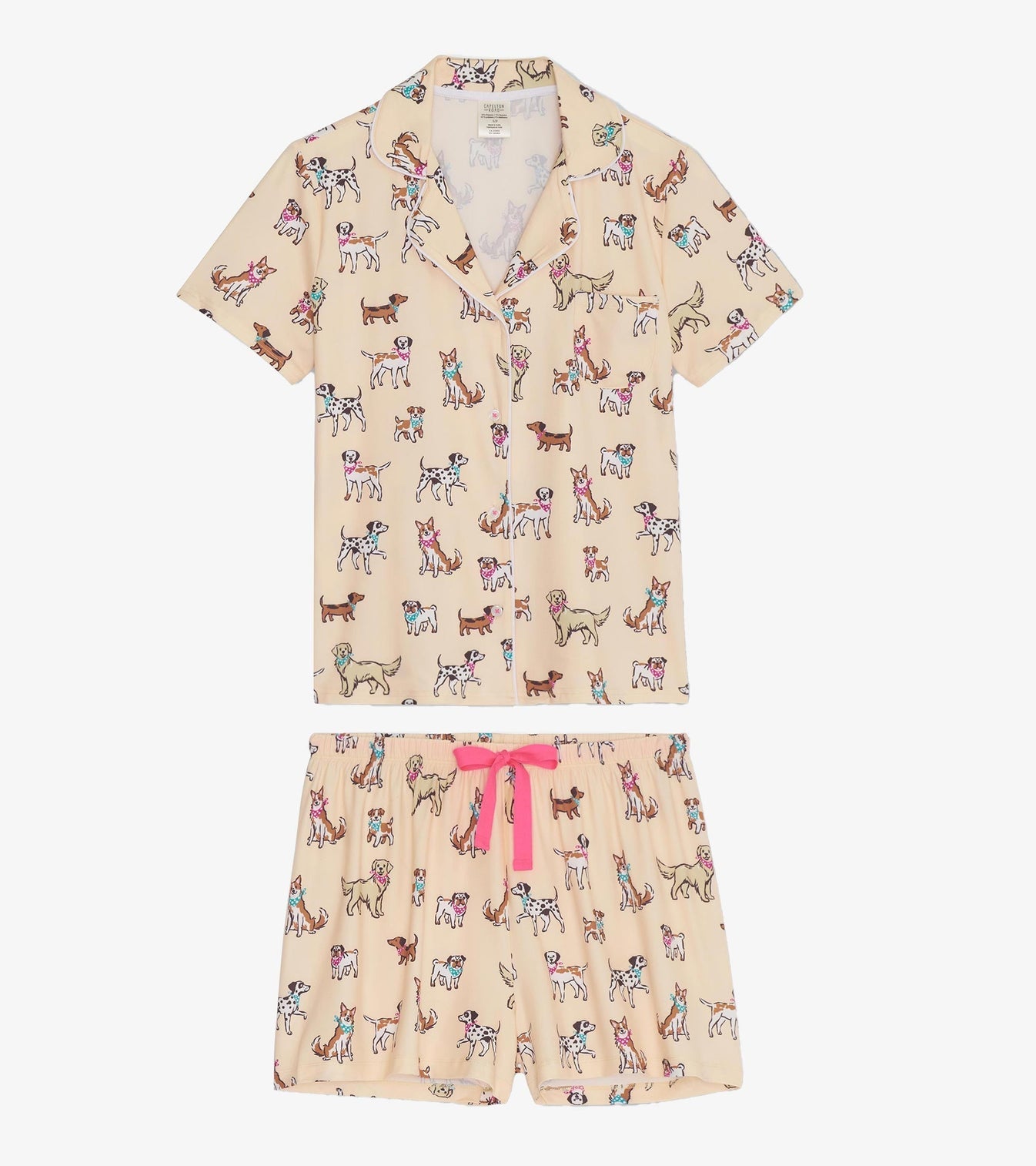 Women's Cute Pups Short Pajama Set