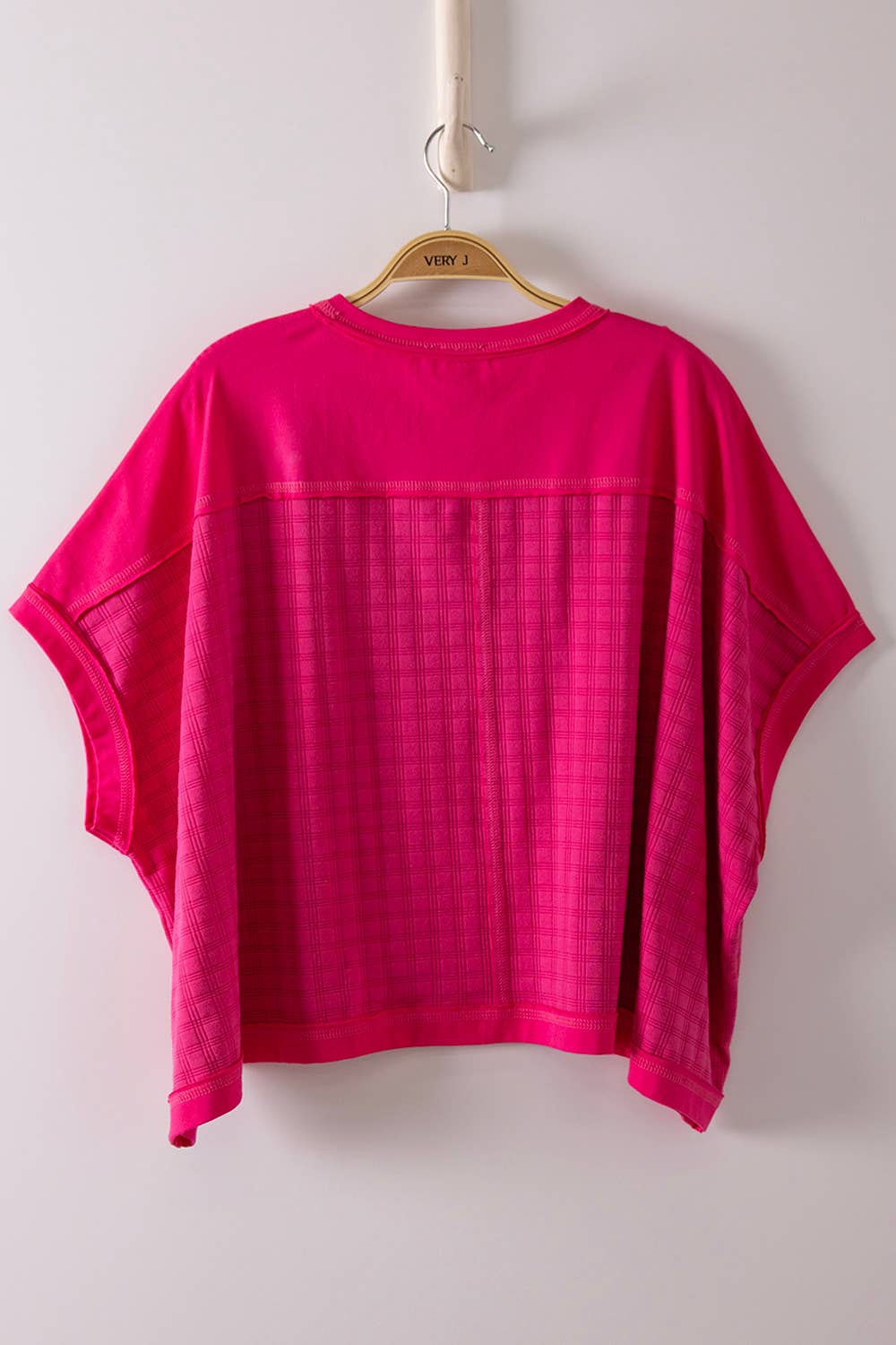 Dolman Sleeve Textured Knit Casual Top