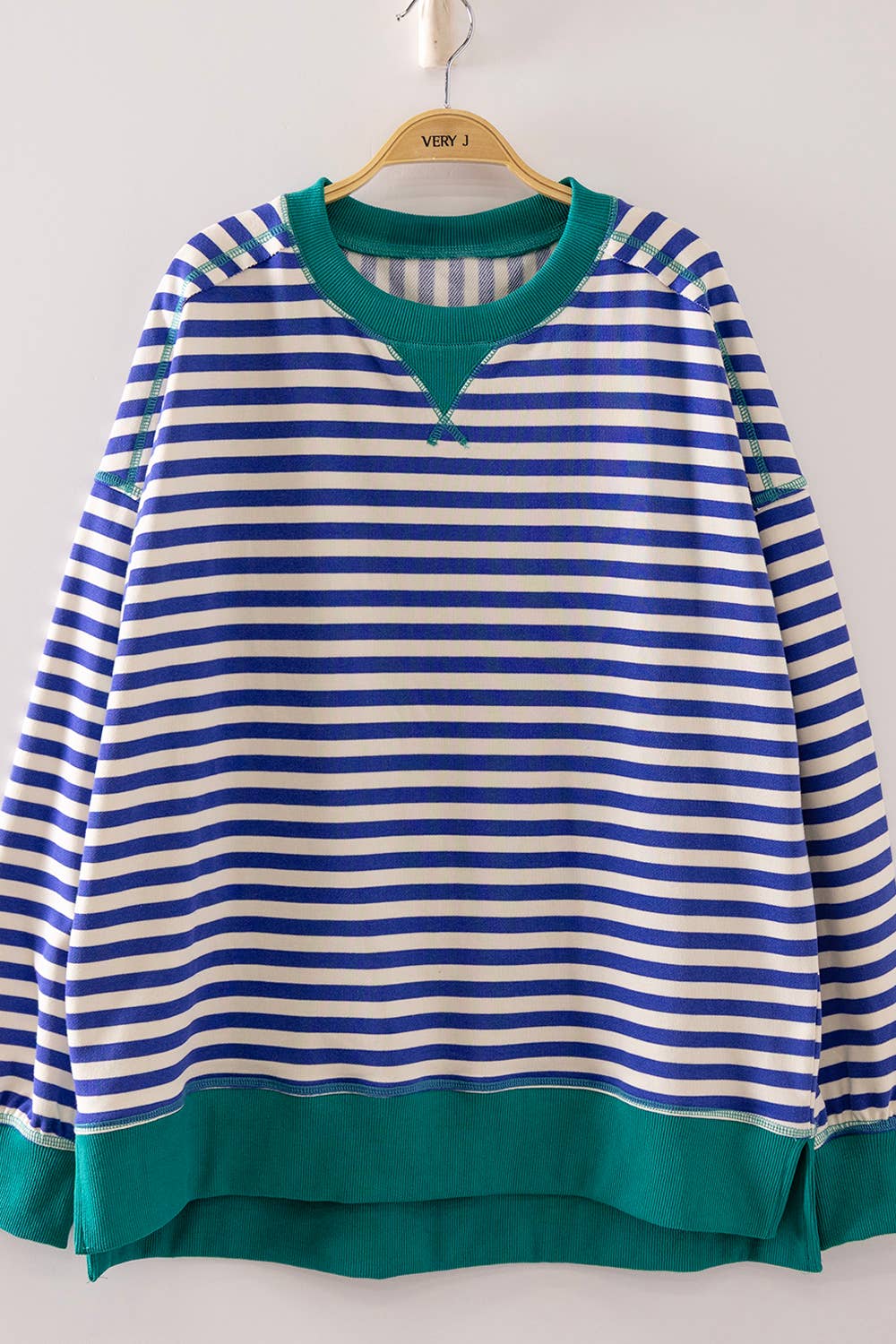 Stripe Comfy Casual Oversized Knit Top