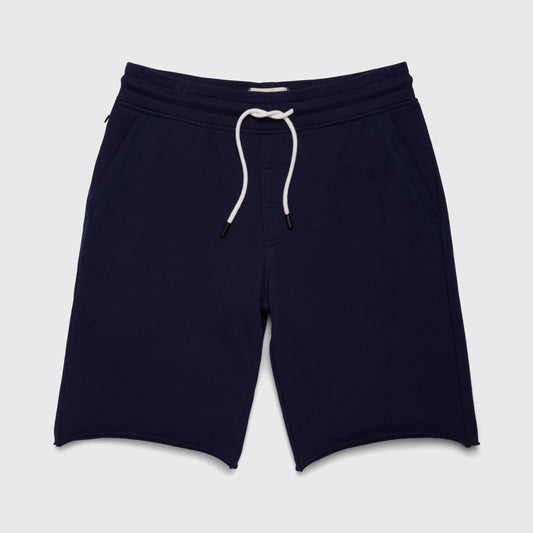 S - Black Sailor drawstring raw hem French Terry 5 pocket short