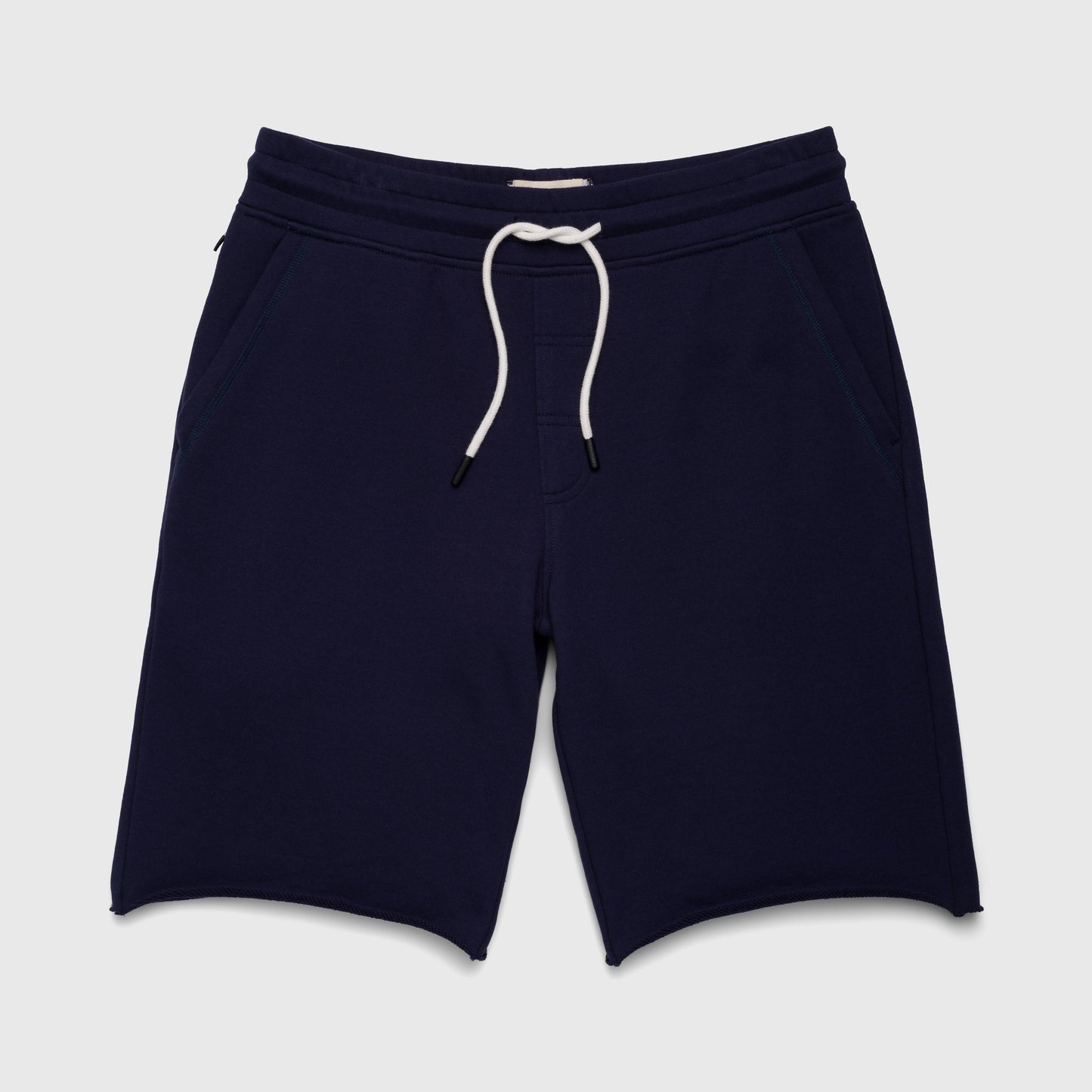 L - Black Sailor drawstring raw hem French Terry 5 pocket short