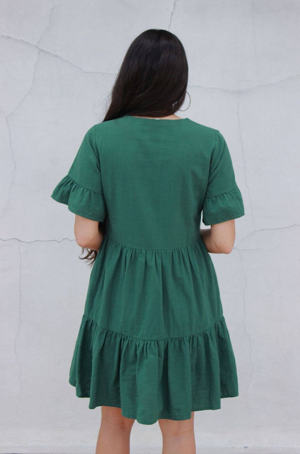 Bell Sleeve- Green: XL (16/18): Nursing Dress With Pockets