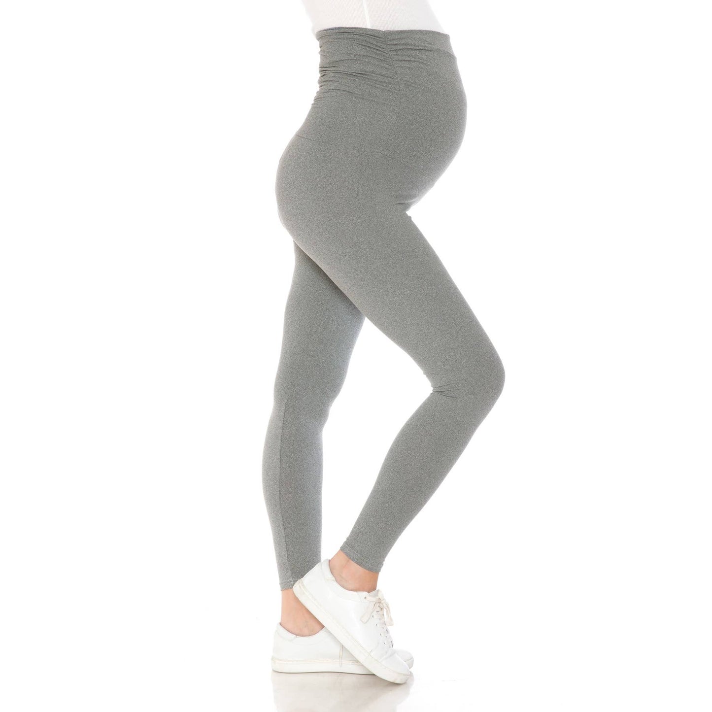 Buttery Soft Full Length Solid Maternity Leggings: Navy / L