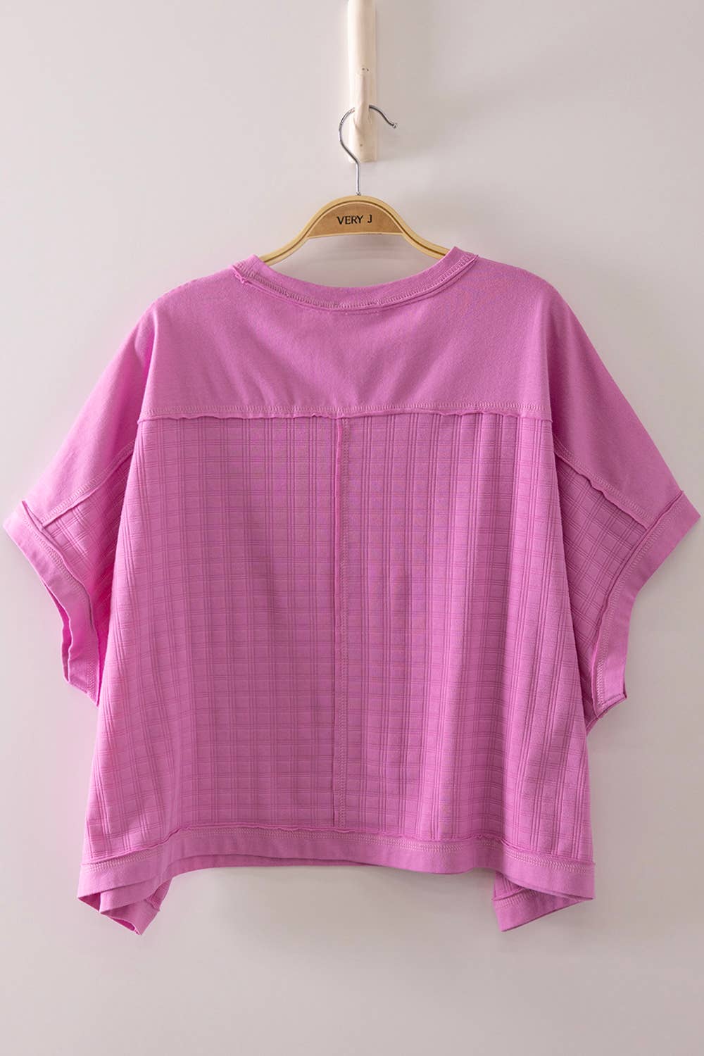 NT12626-Dolman Sleeve Textured Knit Casual Top