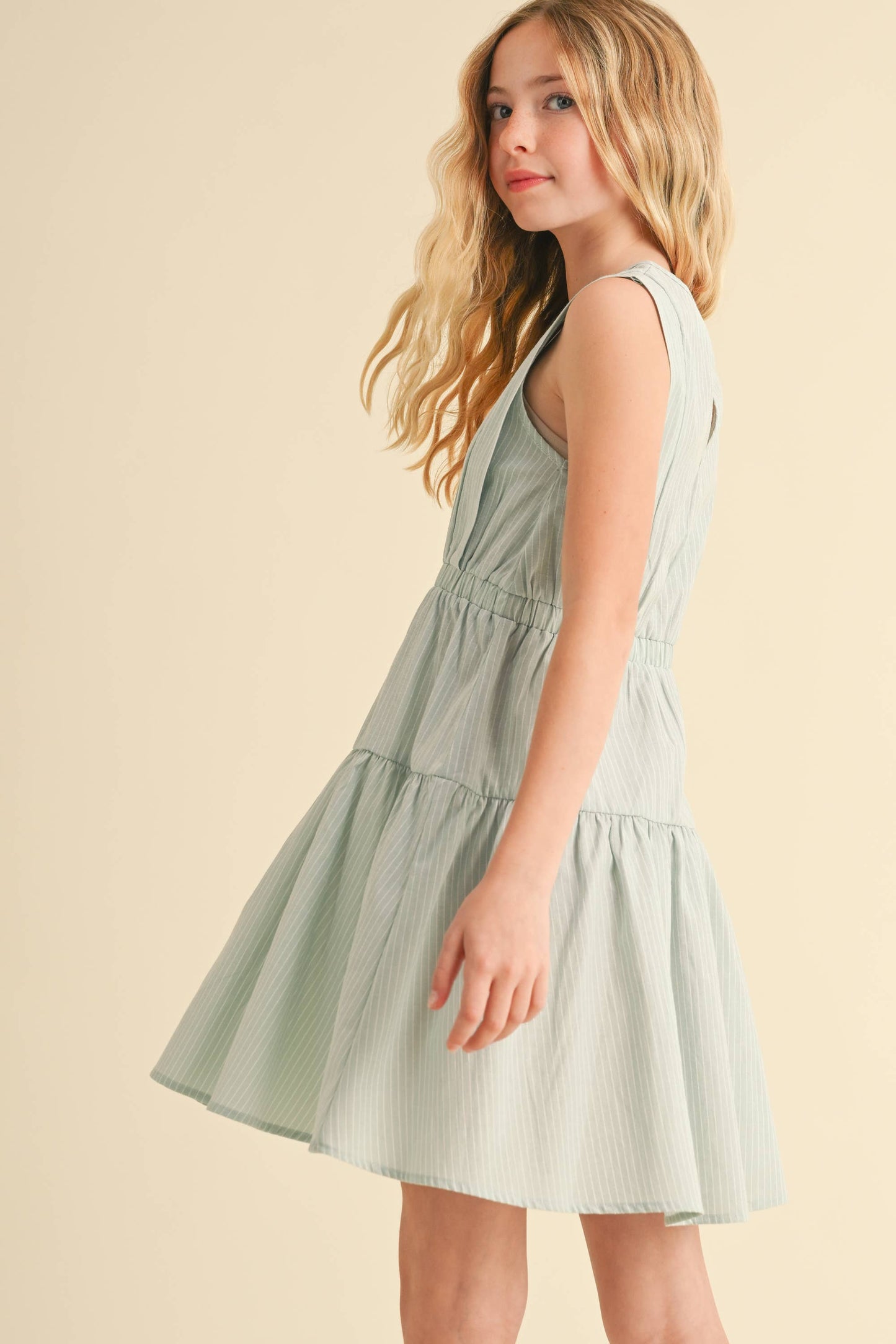 TWEEN GIRLS KIDS 2 TIER KNEE LENGTH DRESS (7/14): 7/8