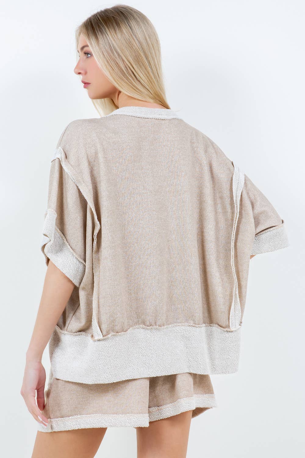 Oversize Reverse Contrast Banded Top