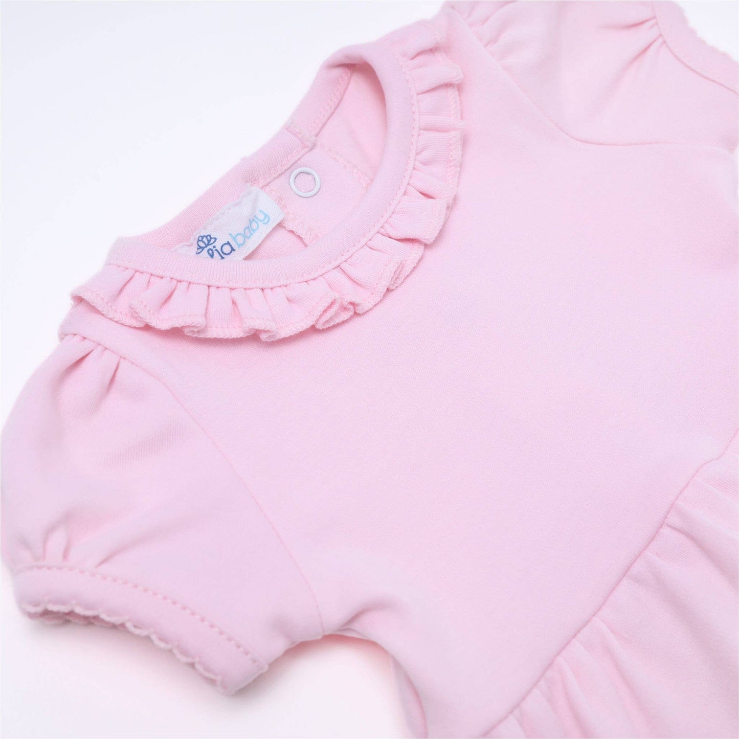 Essentials Solid Ruffle Bubble - Pink: 9 Months