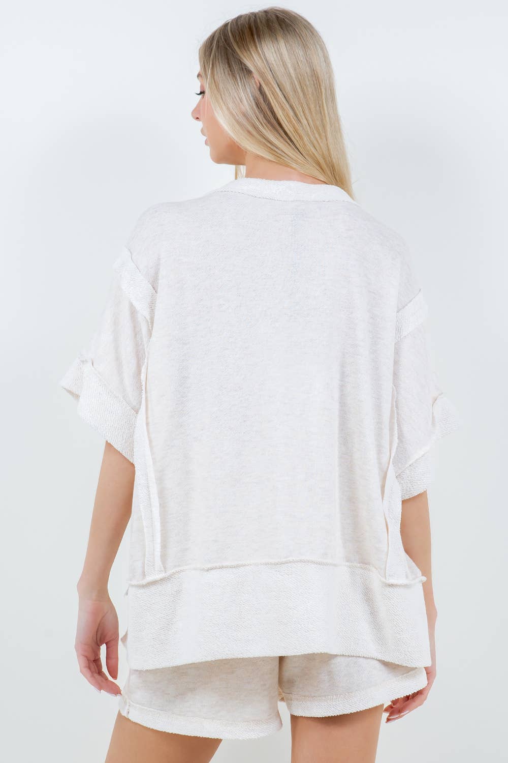Oversize Reverse Contrast Banded Top