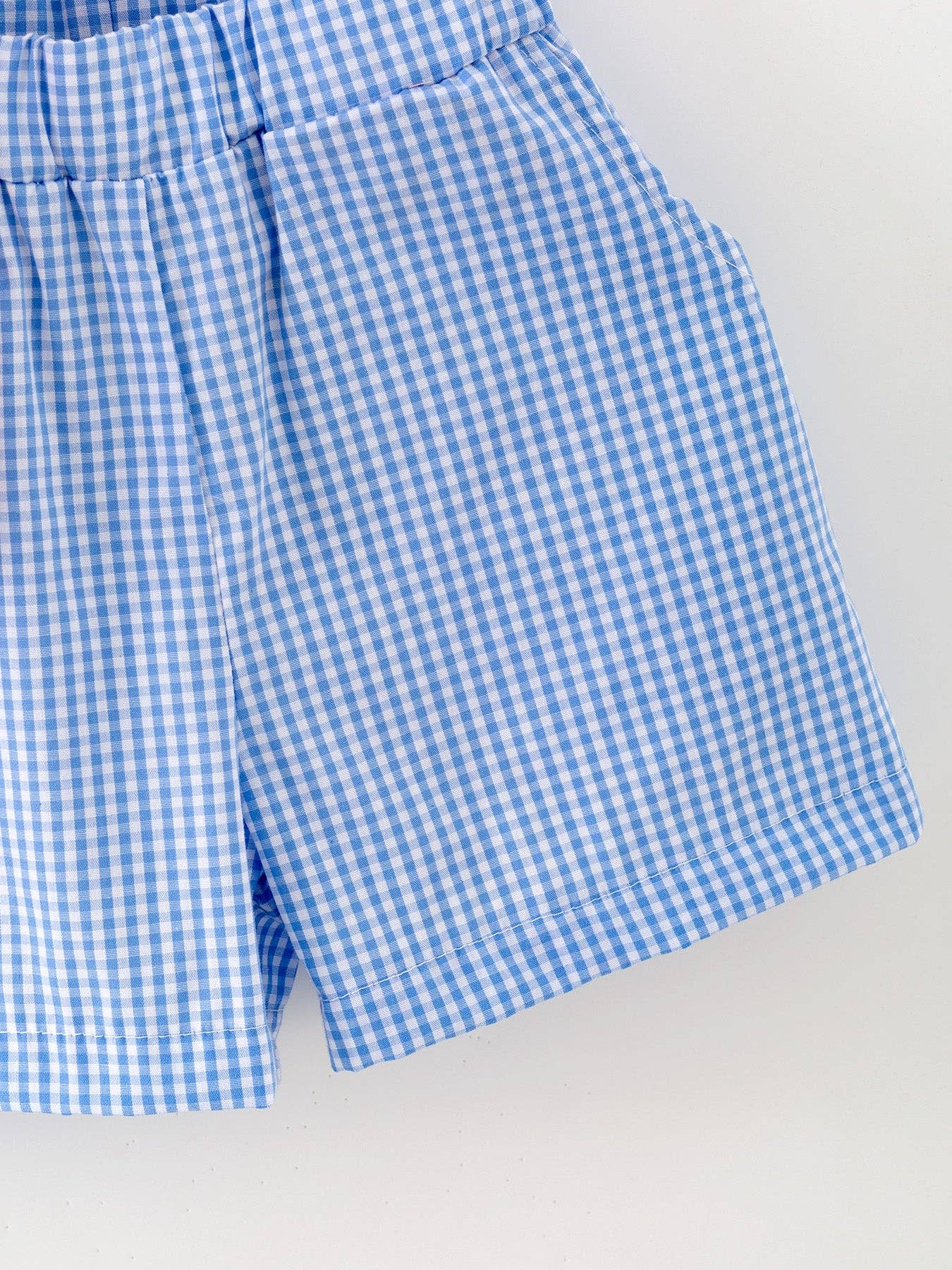 2T Toddler Boys Red Baseball Smocked Tee and Blue Plaid Shorts Set