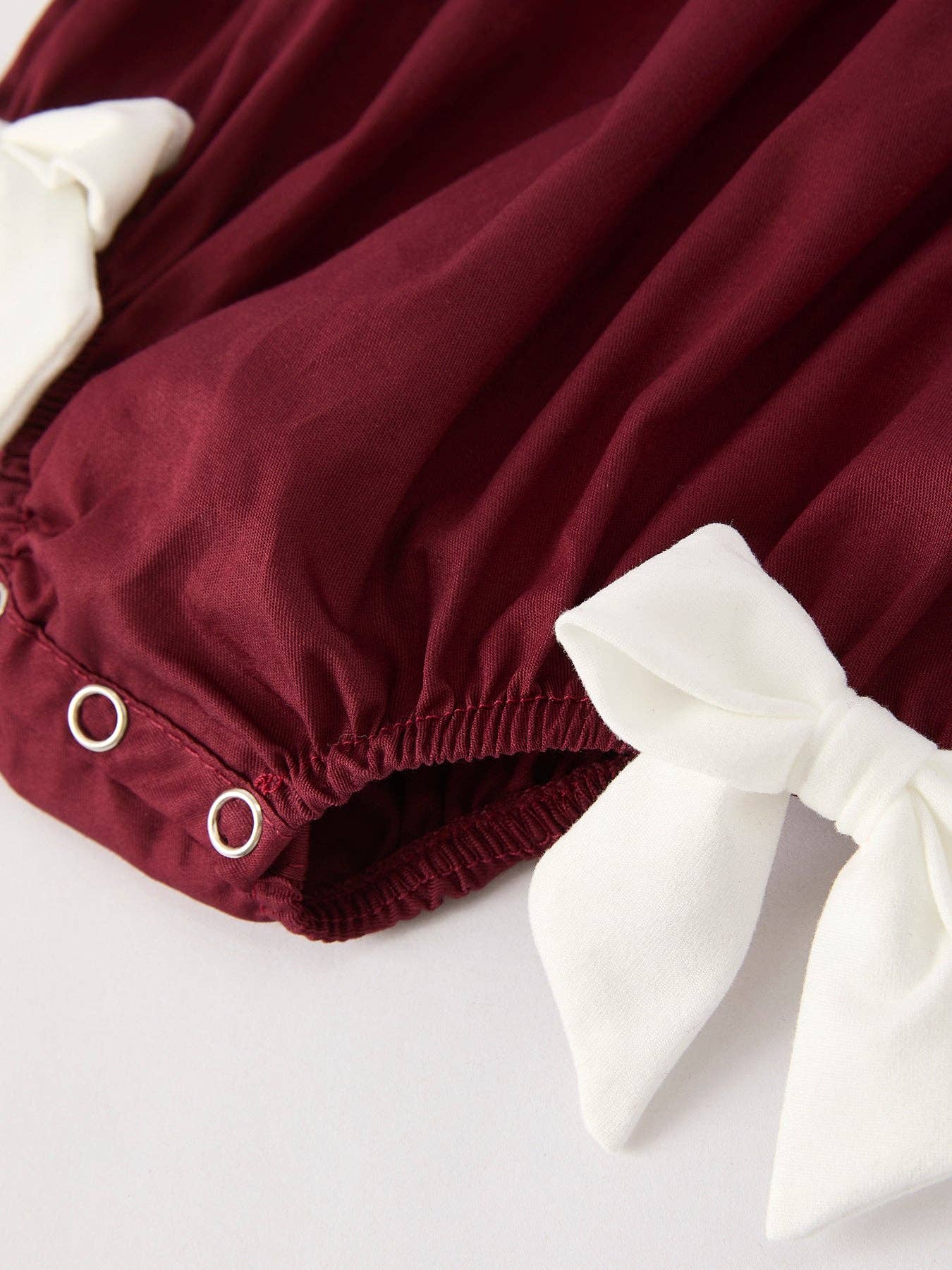 12M Dark Red Smocked Church Christ Bishop Christening  Girls Romper