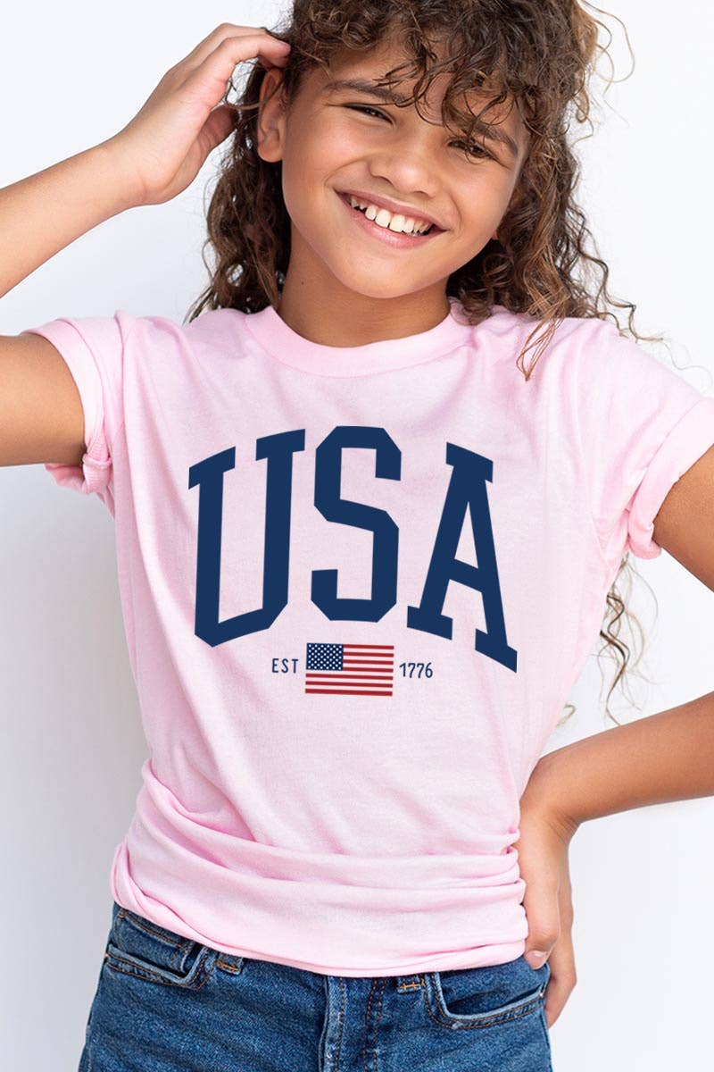 USA Est 1776 Kids Graphic T Shirts