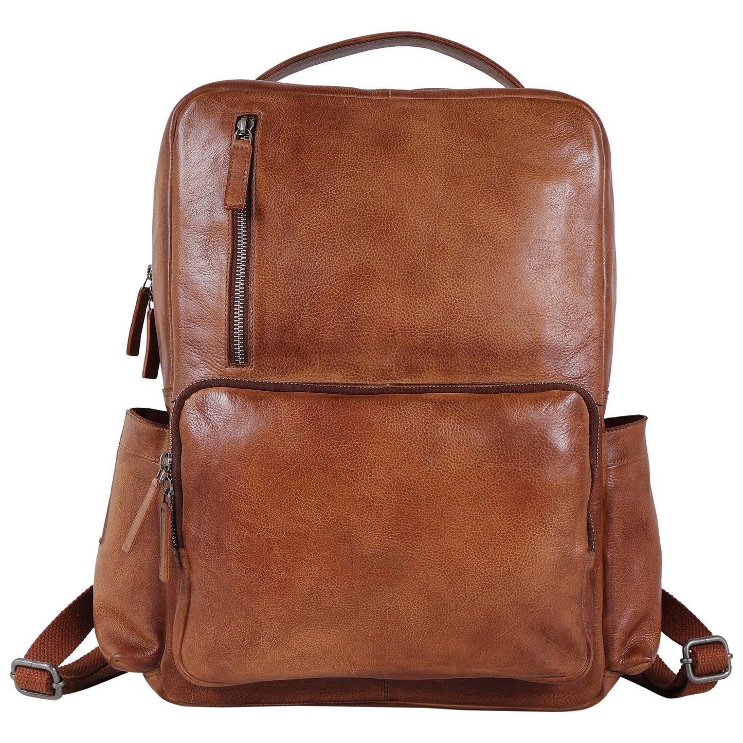 Atlas Leather Backpack: Cognac