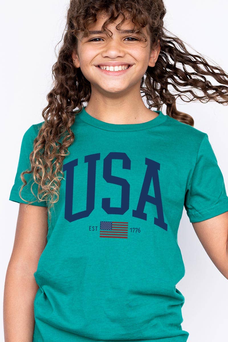 USA Est 1776 Kids Graphic T Shirts
