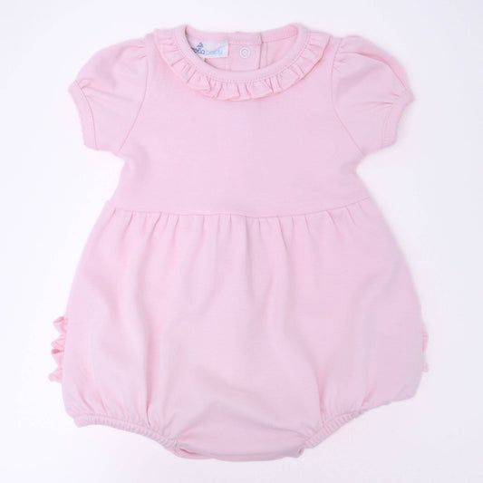 Essentials Solid Ruffle Bubble - Pink: 3 Months
