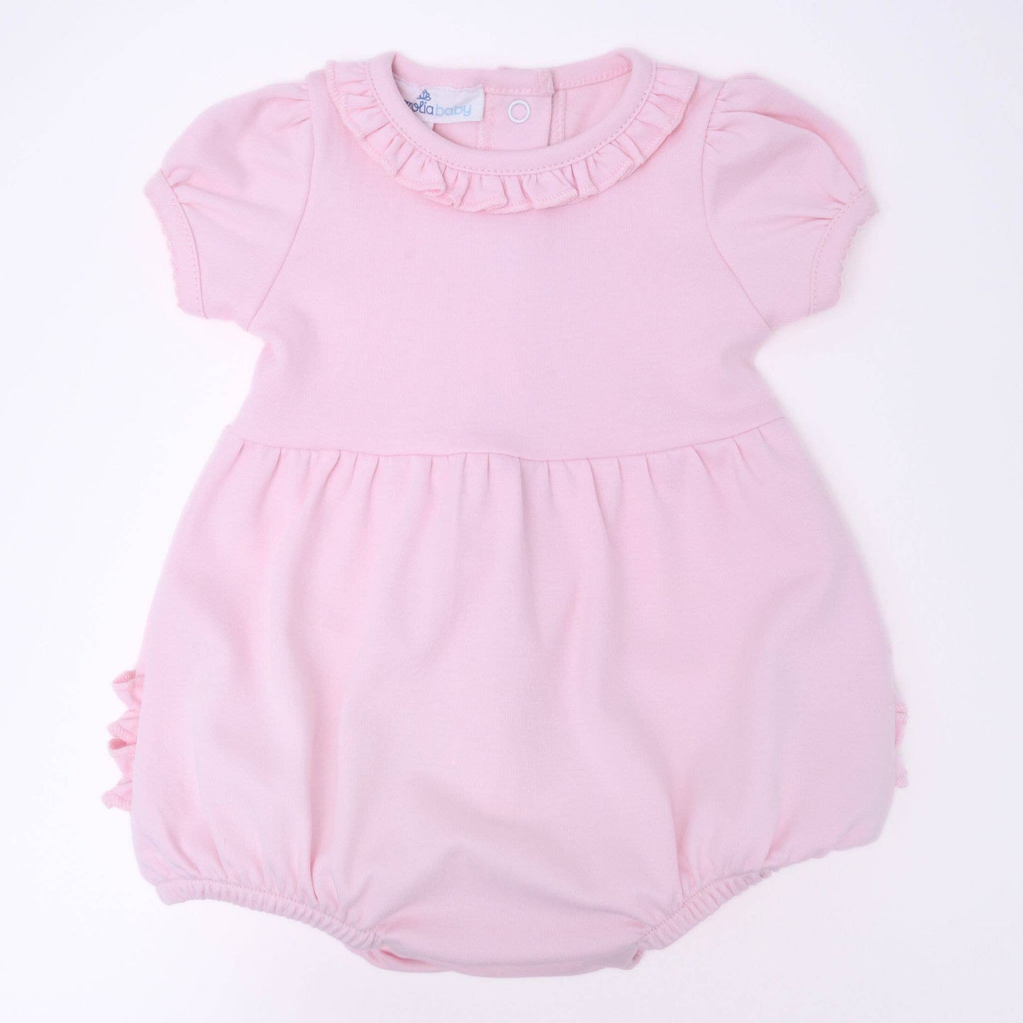 Essentials Solid Ruffle Bubble - Pink: 9 Months